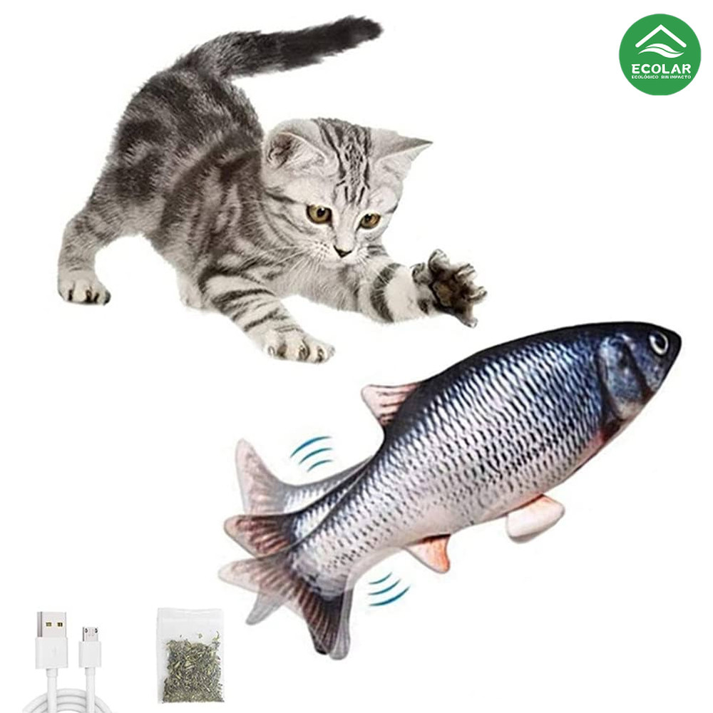 Peixe Realista com Movimentos para Gatos - Brinquedo Recarregável de Longa Duração