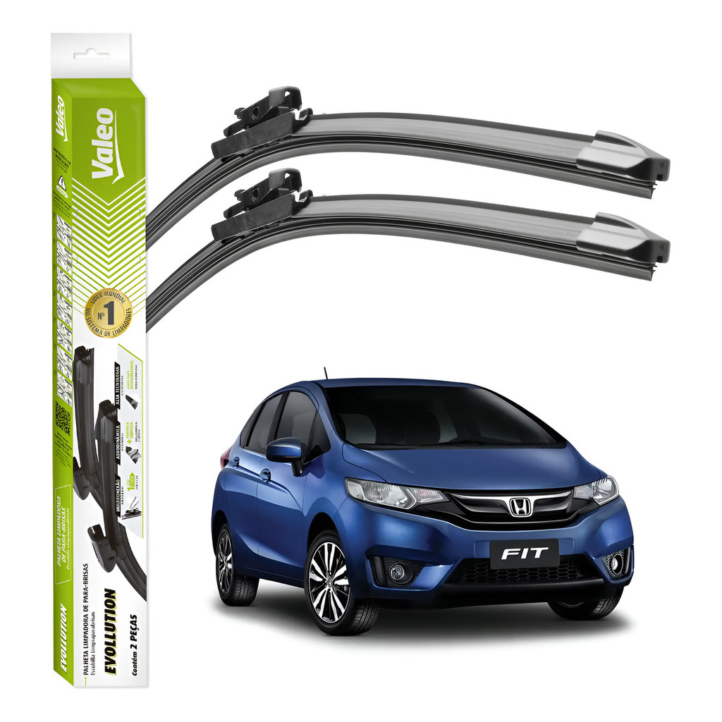 Par Palhetas Limpador Parabrisa Valeo Honda Fit 2018 A 2021