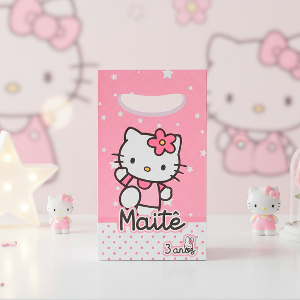 Sacolinhas Hello Kitty  Lembrancinha Personalizada  Sacolinhas Surpresa Caixinha  PEGUE E MONTE
