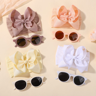 2 Pçs/Set Crianças Óculos De Sol Bandana Bebê Unglasses Elástico Náilon Bohemia Praia Beira-Mar Arco Headwear em Oferta na Shopee