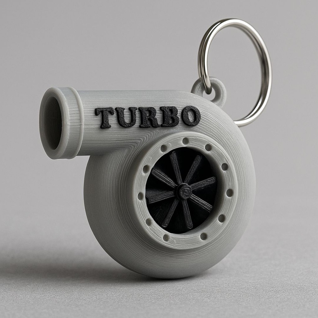 Chaveiro Turbina Automotiva Fidget Rotor Giratório Geek Com Argola Divertido Antiestresse Realista