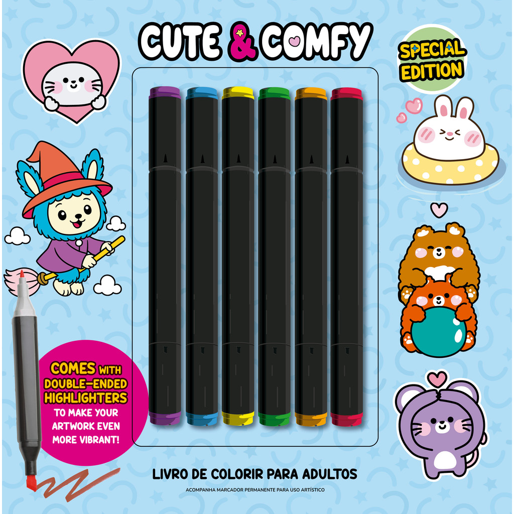 Cute & Comfy Coloring Book for Adults - Bold Easy - Special Edition - Livro de Colorir Adulto