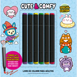 Cute & Comfy Coloring Book for Adults - Bold Easy - Special Edition - Livro de Colorir Adulto