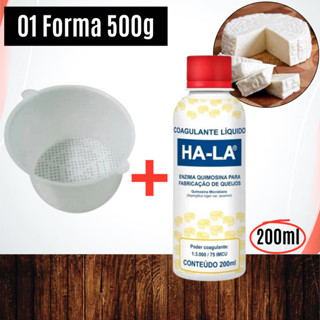 Coalho Líquido HA-LA 200ml + Forma de Queijo Minas 500g (Especial e reforçada) INJESUL em Oferta na Shopee