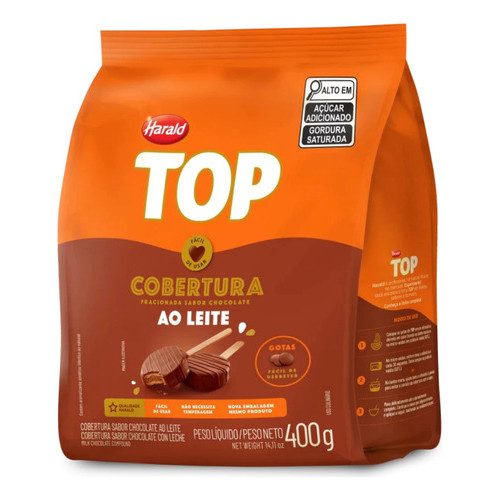 Detalhes do Cobertura TOP Chocolate Ao Leite Gotas 400g Harald