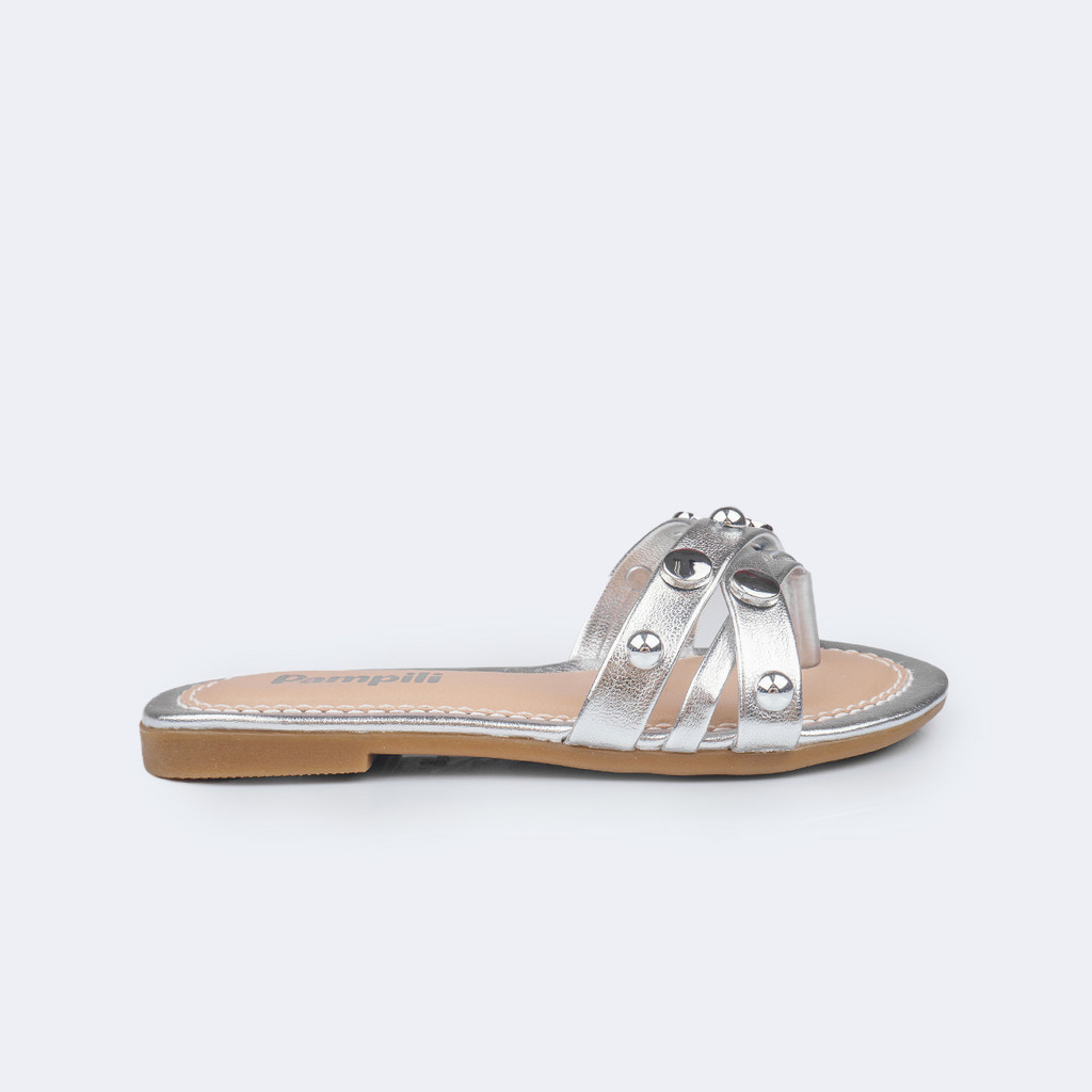 Sandália Rasteira Infantil Tiras Cruzadas Com Tachas Pampili em Oferta na Shopee
