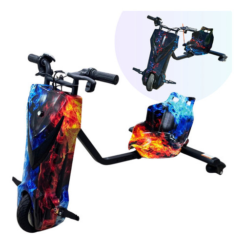 Carrinho Rolimã Eletrico Triciclo Drift  65kg Kit Protecao Triciclo Drift Eletrico 250w Infantil