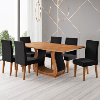 Mesa de Jantar 6 Lugares Amarena - Viero Móveis em Oferta na Shopee