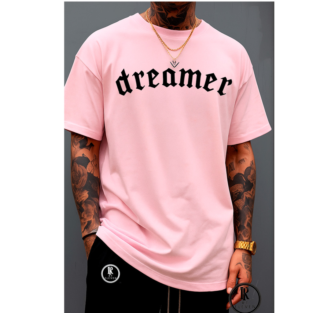 Camiseta Oversized Dreamer Sonhador Streetwear Unissex Malha Premium Algodão Penteado Confortável