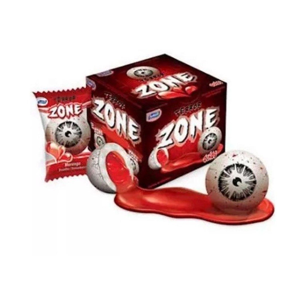 Chiclete Terror Zone Morango 320g - Sukest  40 Unidades