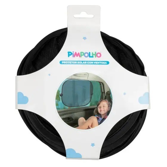 Protetor Solar Para Carro Com Ventosa Pimpolho Preto Infantil