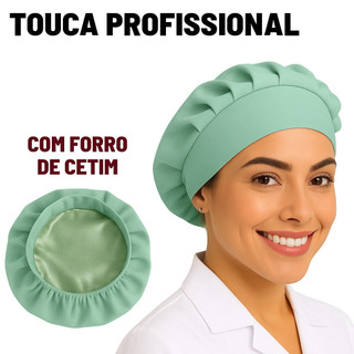 Touca cirúrgica  tamanho único feminina Forrada com Cetim Gorro enfermagem veterinária odonto cozinheira
