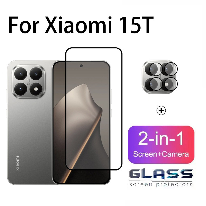 2 Em 1 Película Xiaomi 15T 5G Protetor De Tela De Vidro Temperado Para Xiaomi 15 14 14T 13 13T Pro 5G Lente De Câmera em Oferta na Shopee