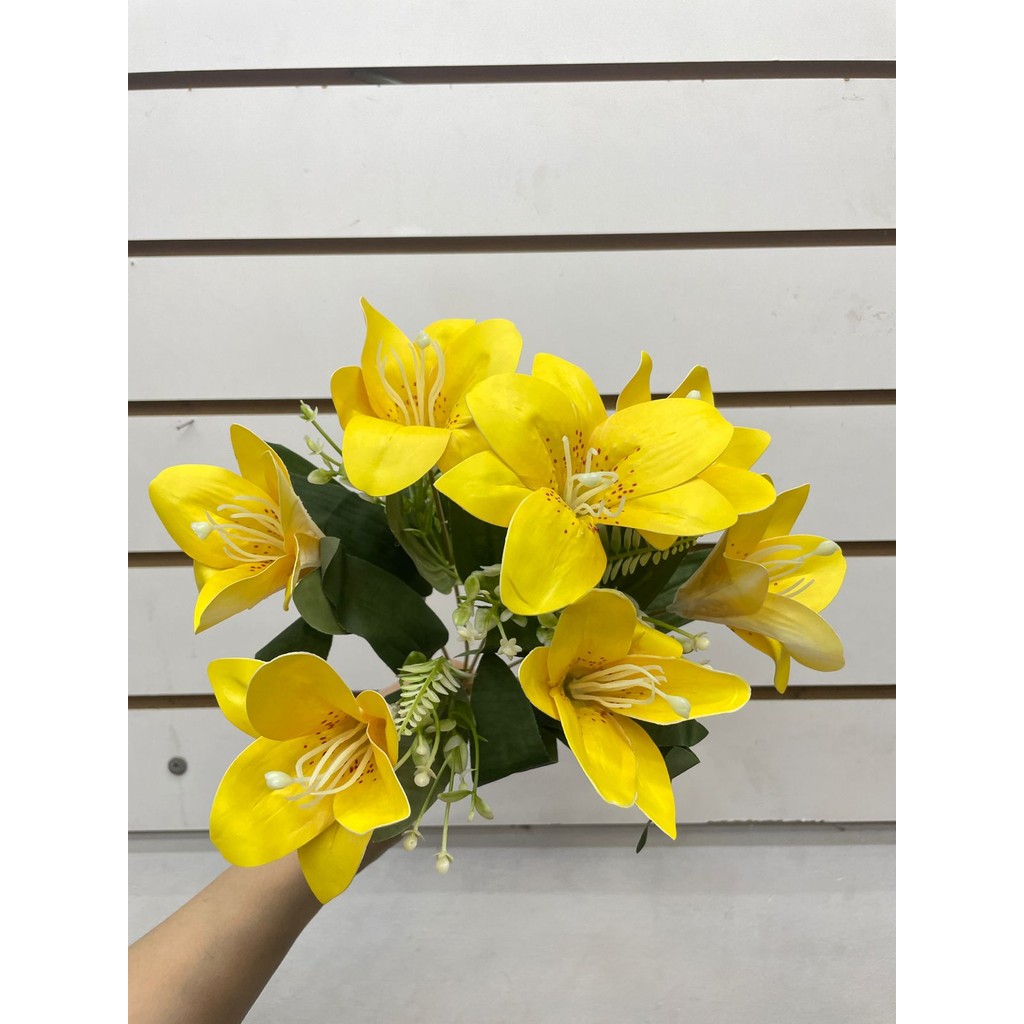 Buquê Artificial de Lírio com 7 Flores 36cm para Decoração Elegante/h0058 — imagem 2 de 2