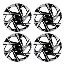 Jogo 4 Calotas Roda Aro14 Preto/Prata Com Emblemas HB20 2024