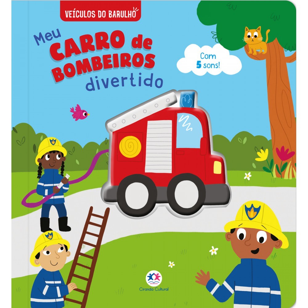 Livro Meu Carro de Bombeiros Divertido com 5 Sons