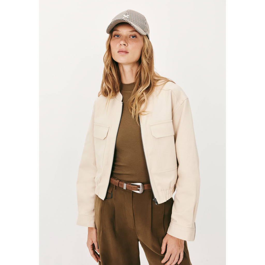 Jaqueta Feminina Bomber Com Gola Padre