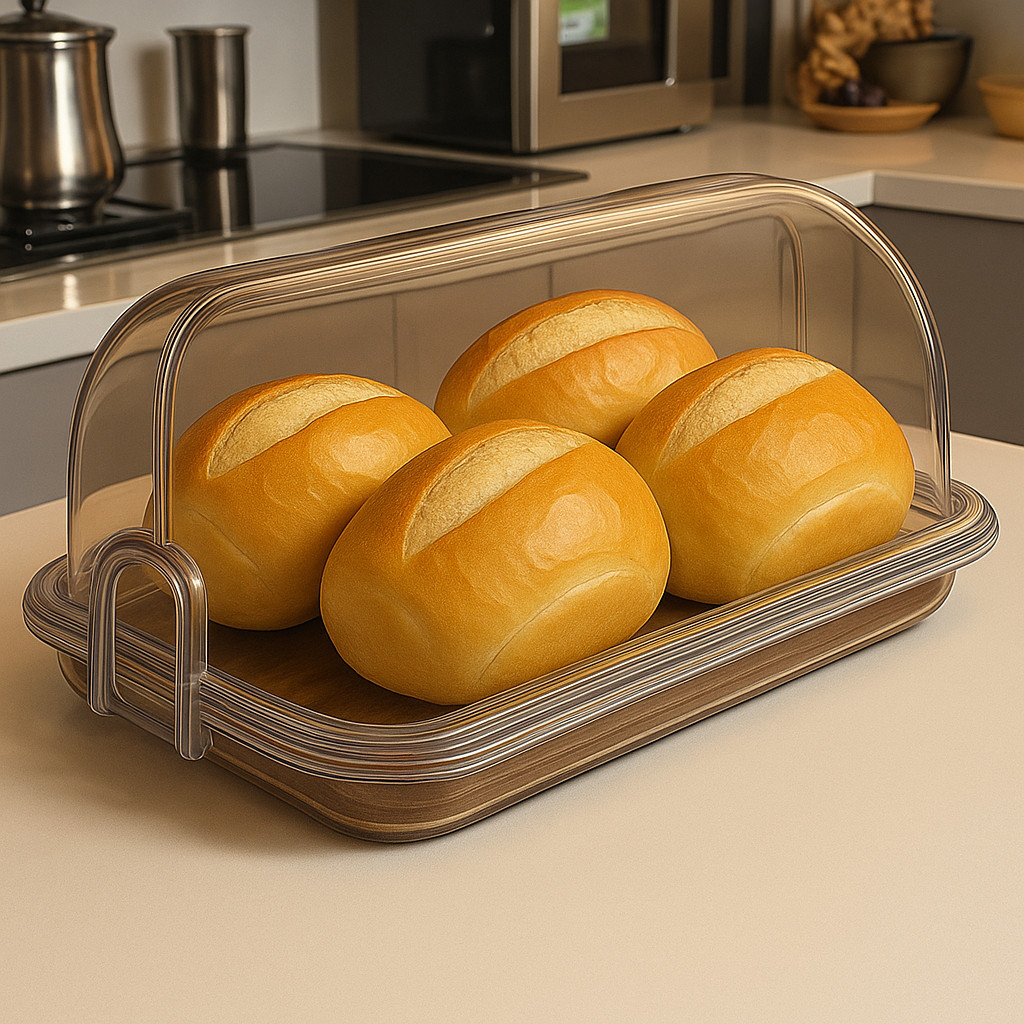 Porta Pão Cristal com Tampa Articulável – Organize sua Cozinha com Estilo e Praticidade em Oferta na Shopee