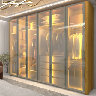 Guarda-roupa Casal 6 Portas com 6 Portas Reflecta com Pés com Led Innova 100% MDF Naturale em Oferta na Shopee