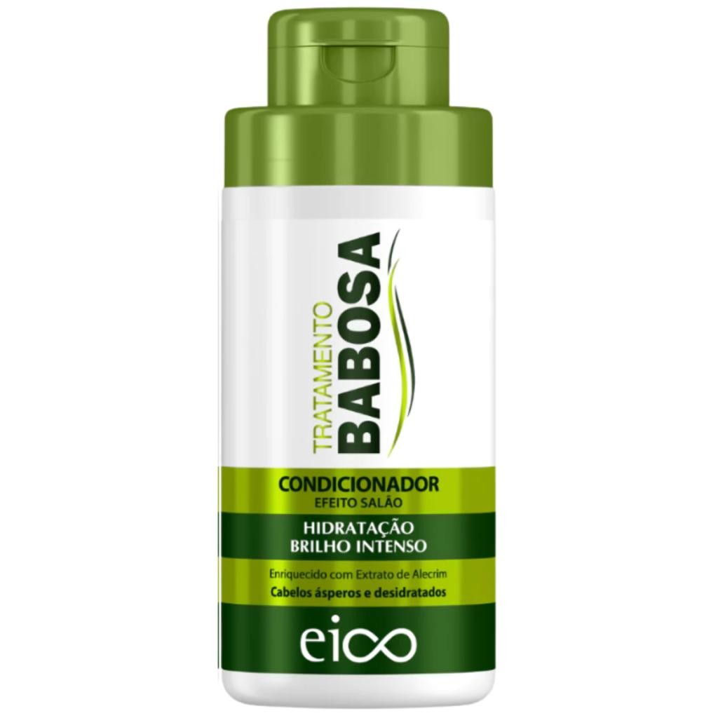 Detalhes do Kit Eico Babosa Shampoo 800ml Condicionador 450ml Leave-In Finalizador Creme 200ml