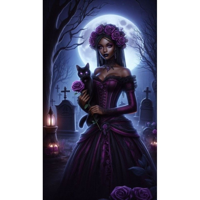 Quadro Decorativo Pombagira Maria Mulambo com gato preto Pomba gira,pombogira, Entidade Umbanda e Candomblé Pomba gira,p