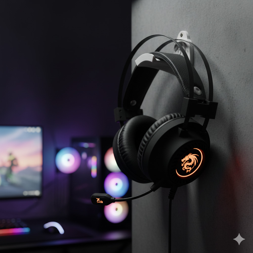 Suporte fone Headset gamer com Logo Redragon – Qualidade e Design Exclusivo