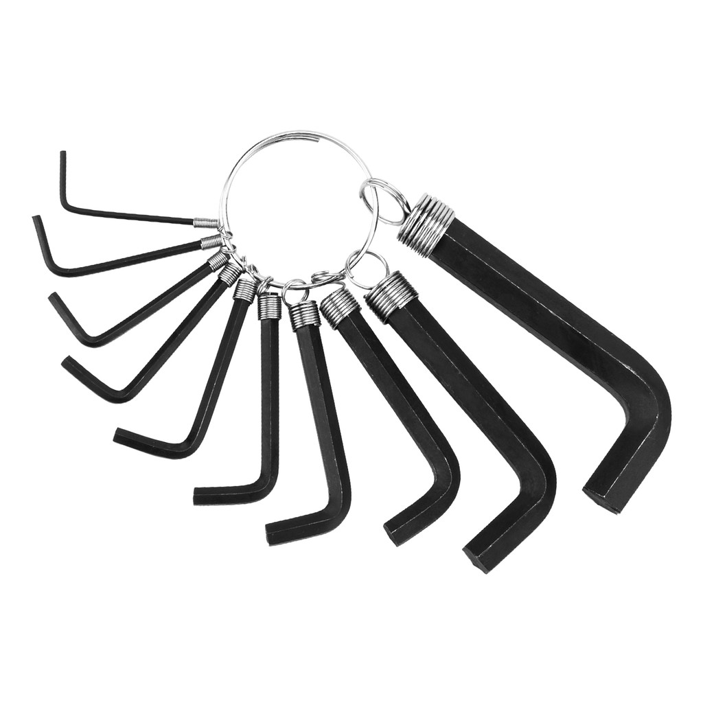 JOGO DE CHAVE ALLEN CURTA, OXIDADO PRETO, COM ARGOLA, 1,5-10MM, 10PCS // SPARTA em Oferta na Shopee