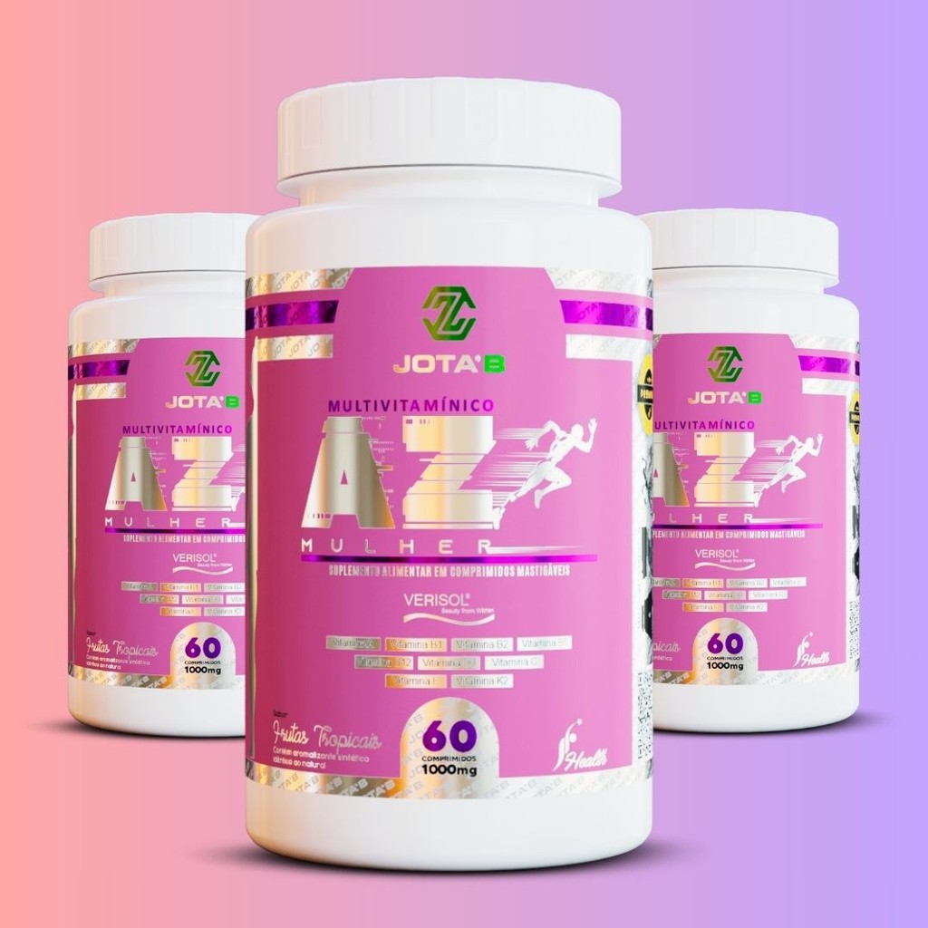 MULTIVITAMÍNICO AZ MULHER 1000mg | 60/120/180 Comprimidos | Fórmula Feminina em Oferta na Shopee