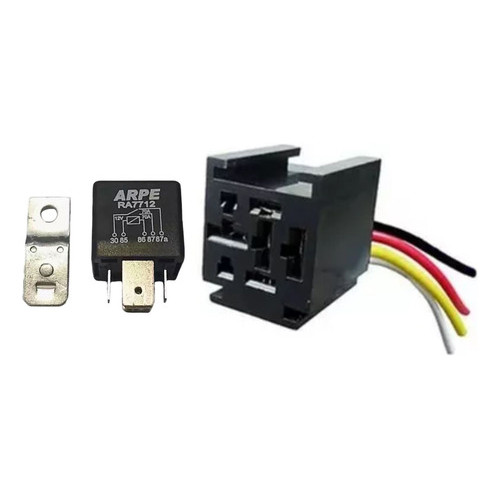 Relé Auxiliar C/chicote 12v 70/70a 5 Terminais Universal Ventilação Ar condicionado Módulo de som