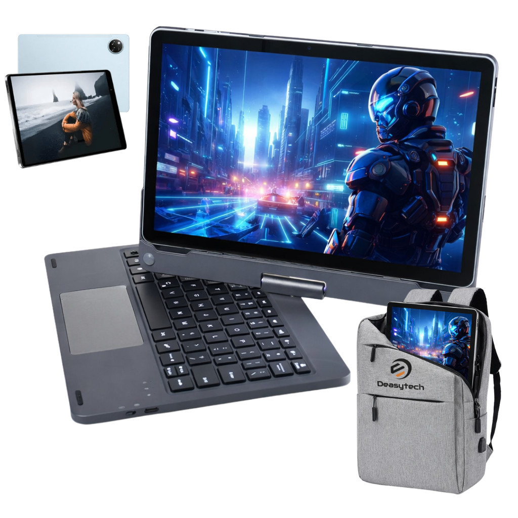 Tablet Android E19 Capa Giratória 256gb Memória 12gb Ram 11' Polegadas Cor Azul + Mochila