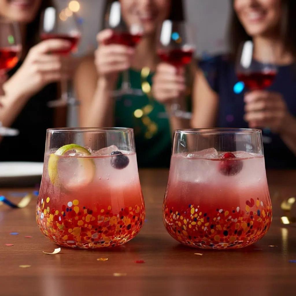 Jogo 2 Copos Baixos Fracalanza 450Ml Vidro Para Whisky Drinks Água E Coquetéis