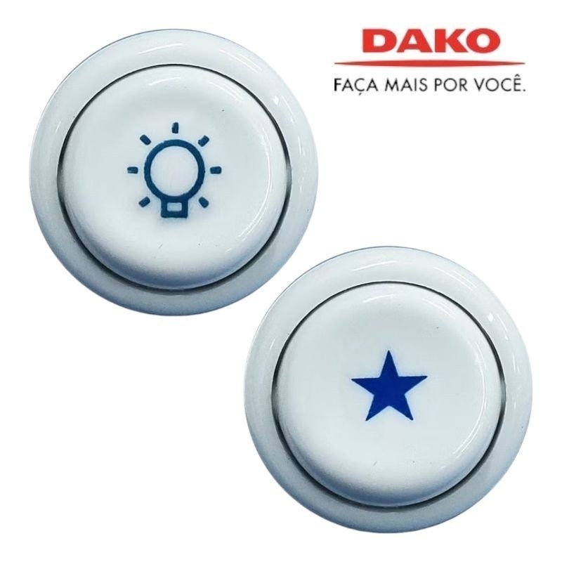 Par 2 Botões Fogão Dako e Mabe Antigo Ignição + Lâmpada Forno Original Branco Fogão AG0205 AG0207 Qualidade Envio Rápido