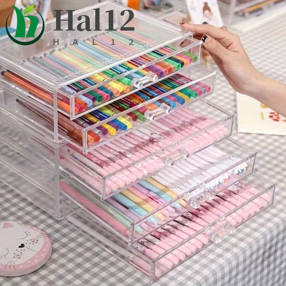 Suporte Para Caneta De Mesa HALB , Caixa De Armazenamento De Lápis Transparente , Organizador De Papelaria Com Display A