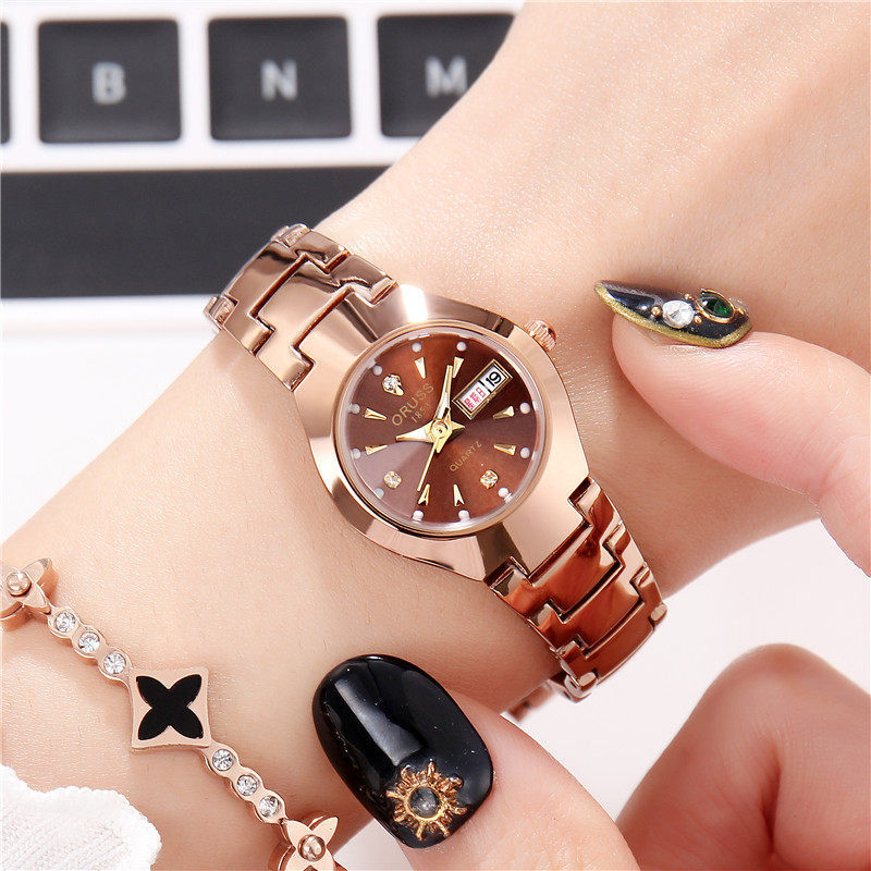 Relógio Importado Barato Feminino Relógio Feminino Dourado/Rosé Relógio feminino moda Relógio suíço genuíno para mulhere