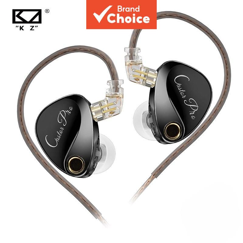 KZ Castor Pro Fone de Ouvido Intra-Auricular com Fio, Drivers Dinâmicos Duplos de 10mm, Ajustáveis, Som HiFi Estéreo