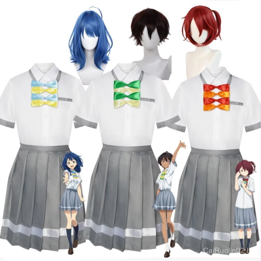 Anime Many Lost Heroines Anna Yanami Fantasia de Cosplay Peruca Chika Komari Saia JK Lemon Yakishio Roupa de Halloween N