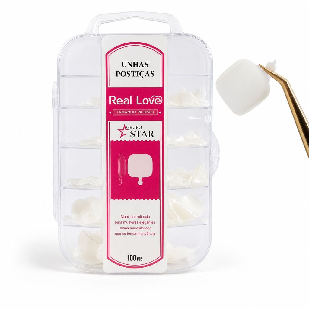 Unha Tips postiça de Pé com 100 unidades - Real Love