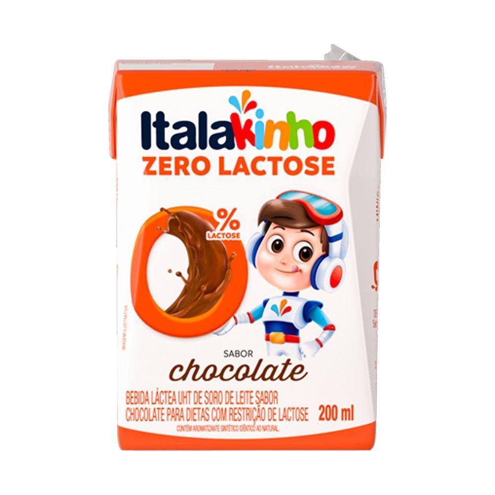 Bebida Láctea Italakinho UHT Chocolate 200ml - Embalagem com 24 Unidades