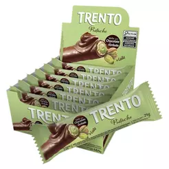 Chocolate Wafer Trento Pistache 29g - Embalagem com 16 Unidades