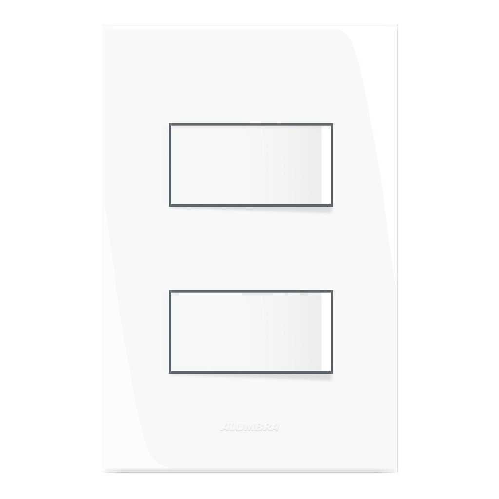 Conjunto 2 Interruptores Simples 10A 250V Placa 4x2 Inova Pro Alumbra