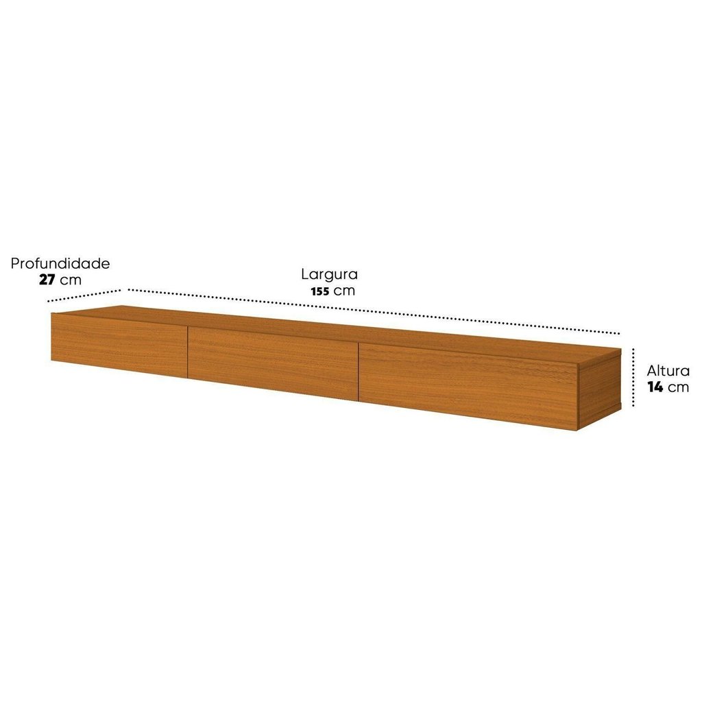 Rack Suspenso para TV até 55 Polegadas 100% MDF 155cm Marrom Cedro Cedro · foto 2