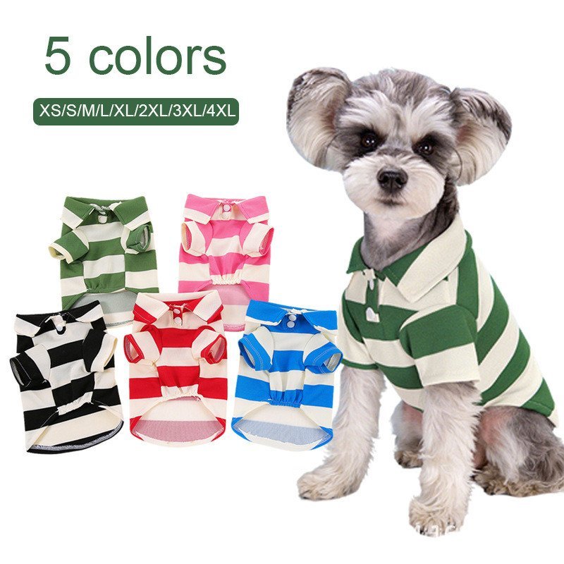 Roupa para animais de estimação para cães pequenos e médios, camisa polo para gatos, manga curta, estilo primavera e out