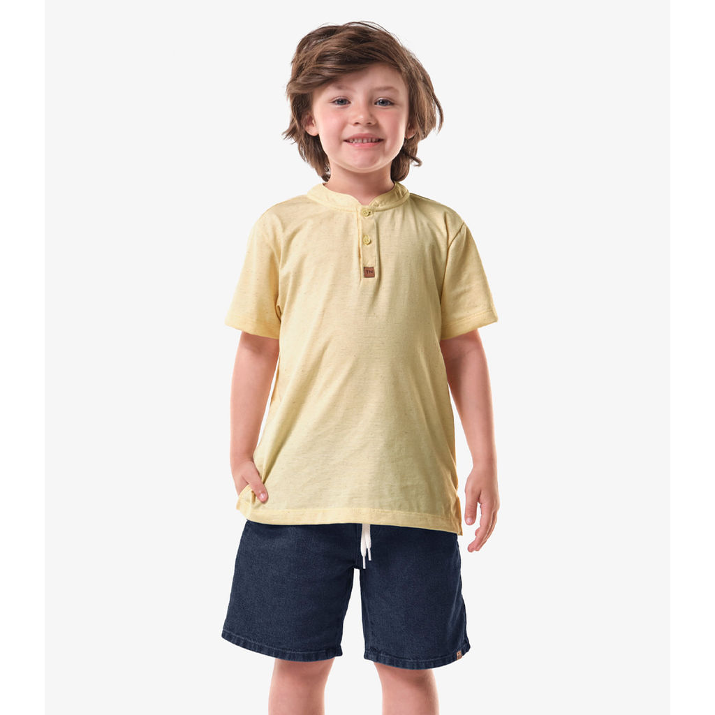 Bermuda Infantil Jeans Com Elastico Trick Nick Azul