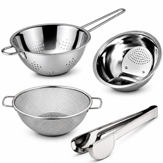 Escorredor de arroz inox Escorredor multiuso inox macarrão salada alimentos legumes enxoval utensilio domestico pegado