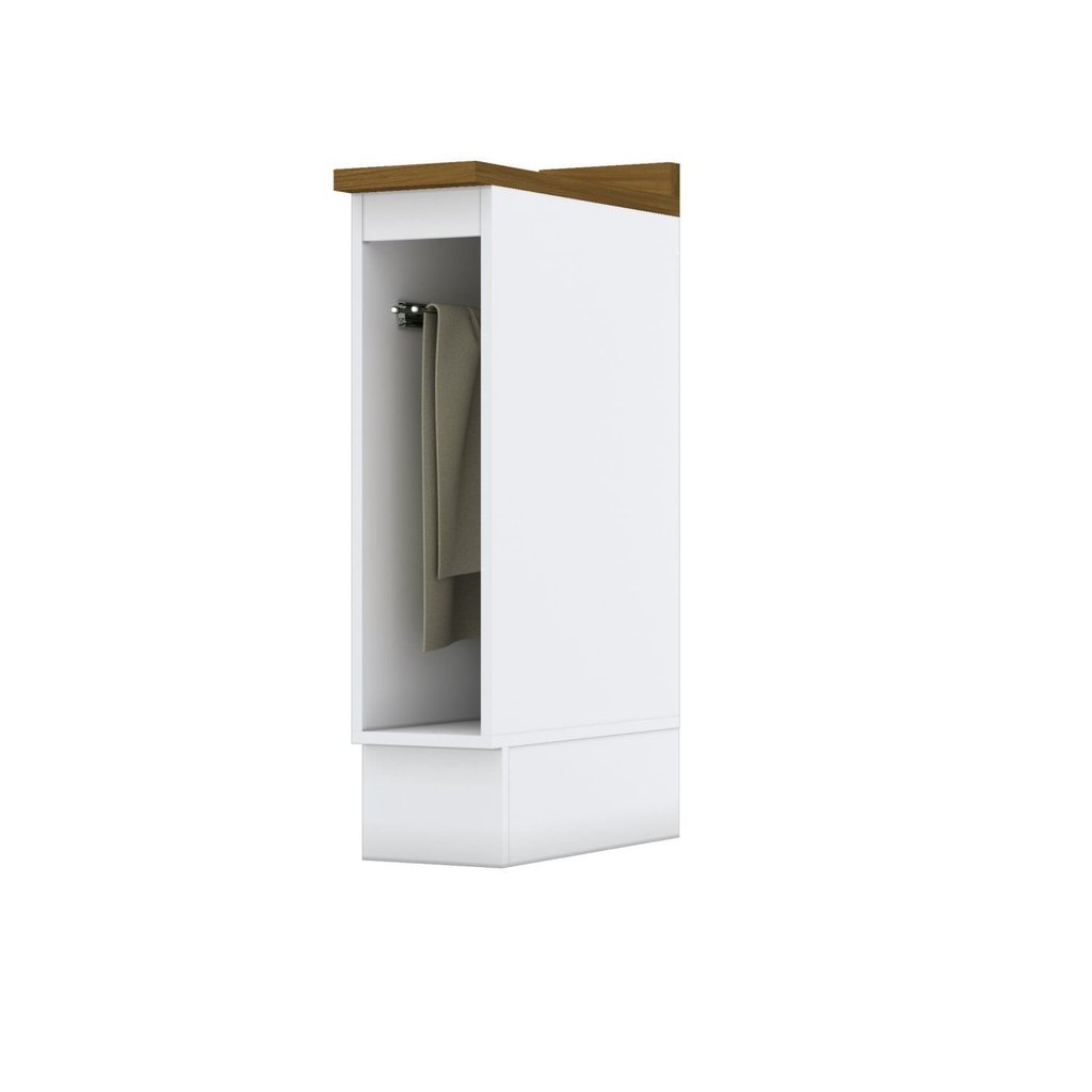 Balcão para Cozinha 20cm Porta Toalha com Tampo Emily Branco/HP/Nature Branco HP/Nature