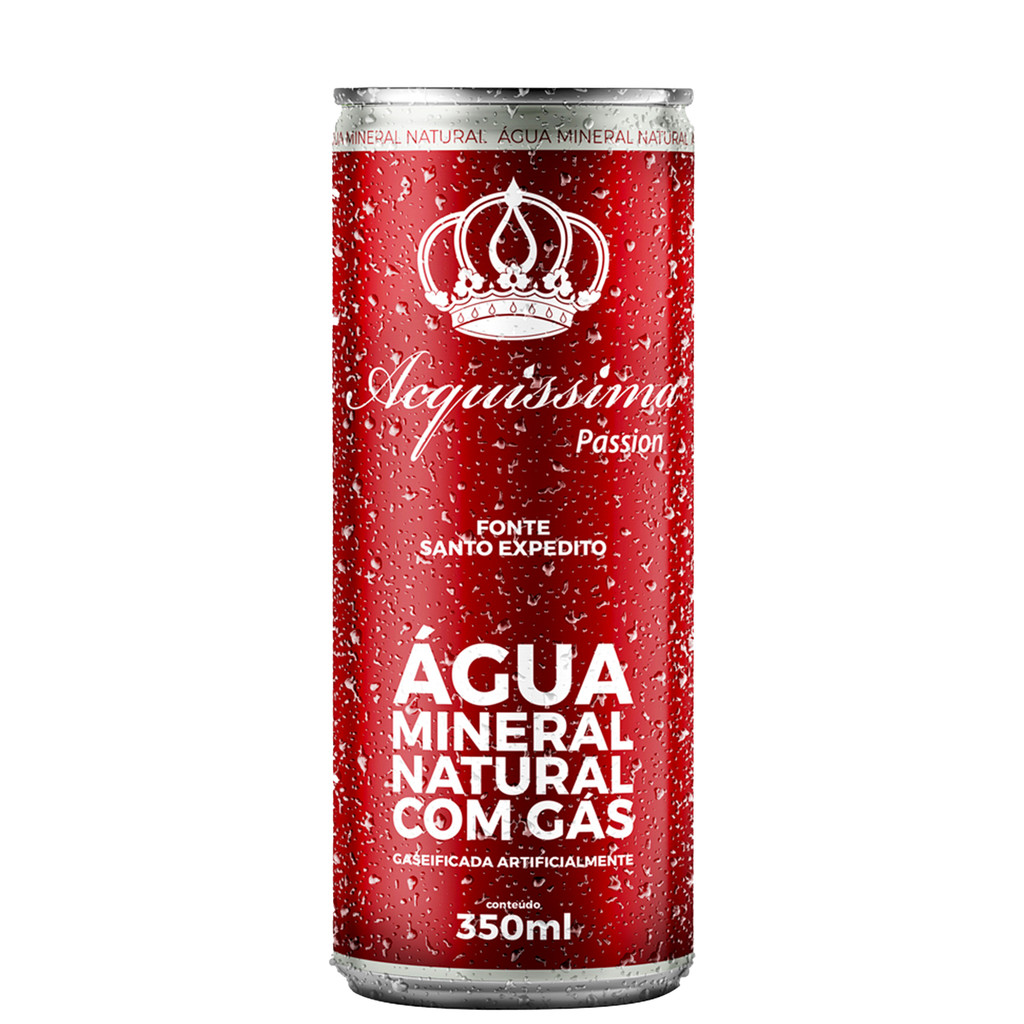 Água Mineral Acquissima Passion Com Gás Lata 350ml