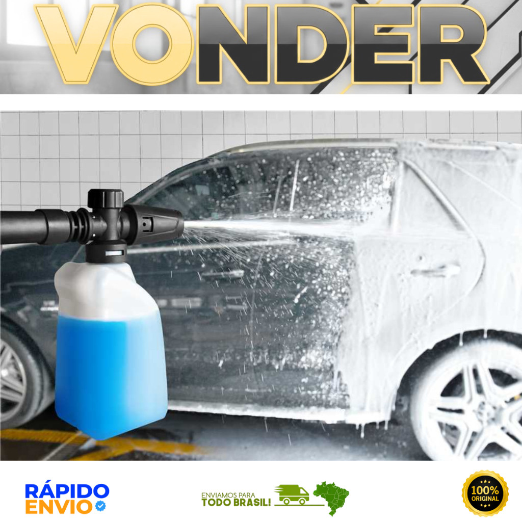 Aplicador Snow Foam 400ml para Lavadora Alta Pressão Espuma Automotiva Regulável Pro Vonder