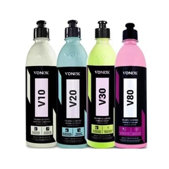 KIT Polimento Automotivo V10 Corte + V20 Refino + V30 Lustro + V80 Selante VONIXX