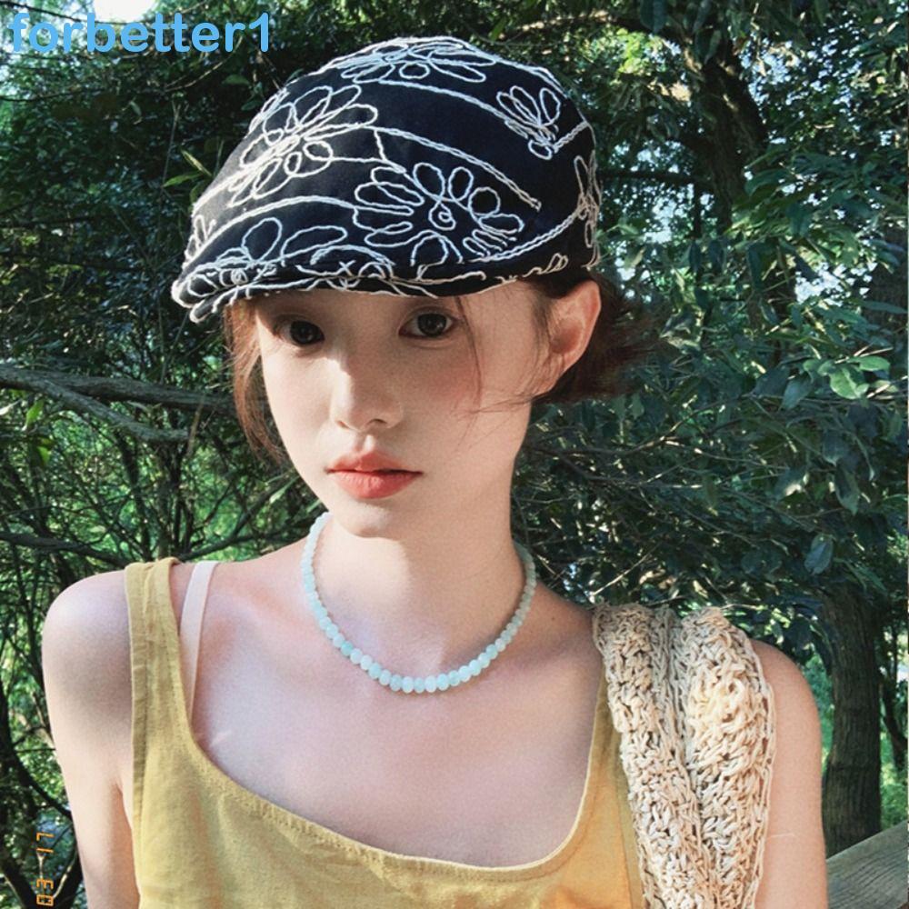 Boinas Picantes Para Meninas FORBETTER , Chapéus De Pintor Vintage Com Flores Y2k , Bonés De Jornaleiro Retrô Bordados P