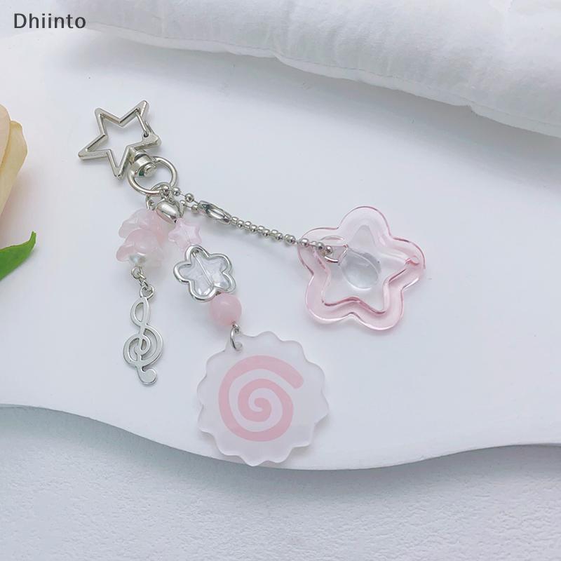 [Dhiint] Y2K Bonito Rosa Lula Rolo Chaveiro Criativo Bolo De Peixe Lindo Ornamento Porta-Chaves Pingente Bapa Para Prese